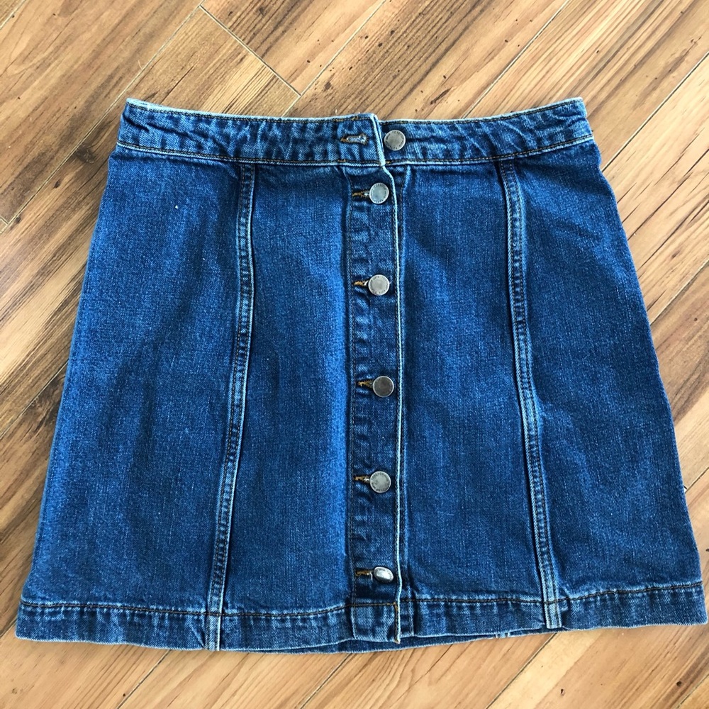 top shop jean skirt